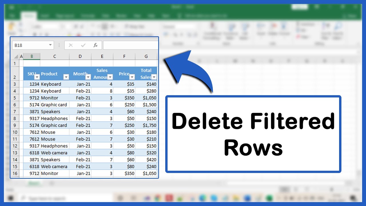 Delete Rows with Filter in Excel