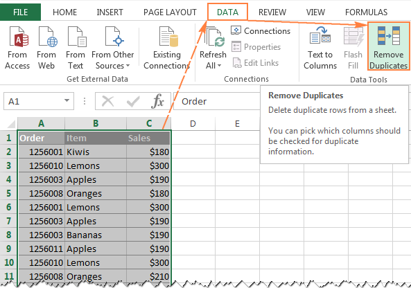 Excel Duplicate Removal