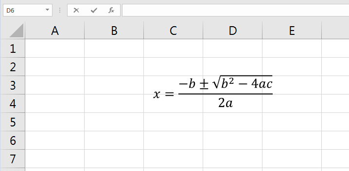 Excel Equation Editor