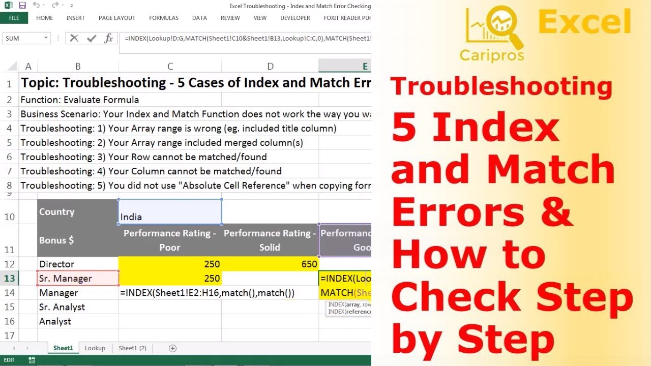 Excel Error Troubleshooting