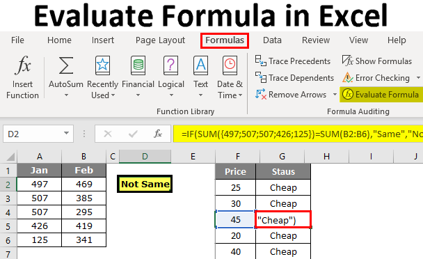 Excel Evaluate Formula