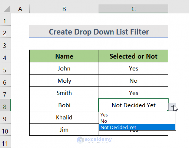 Excel Filter Drop-Down Tips