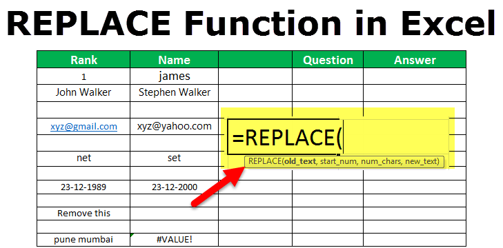 Excel FIND and REPLACE functions