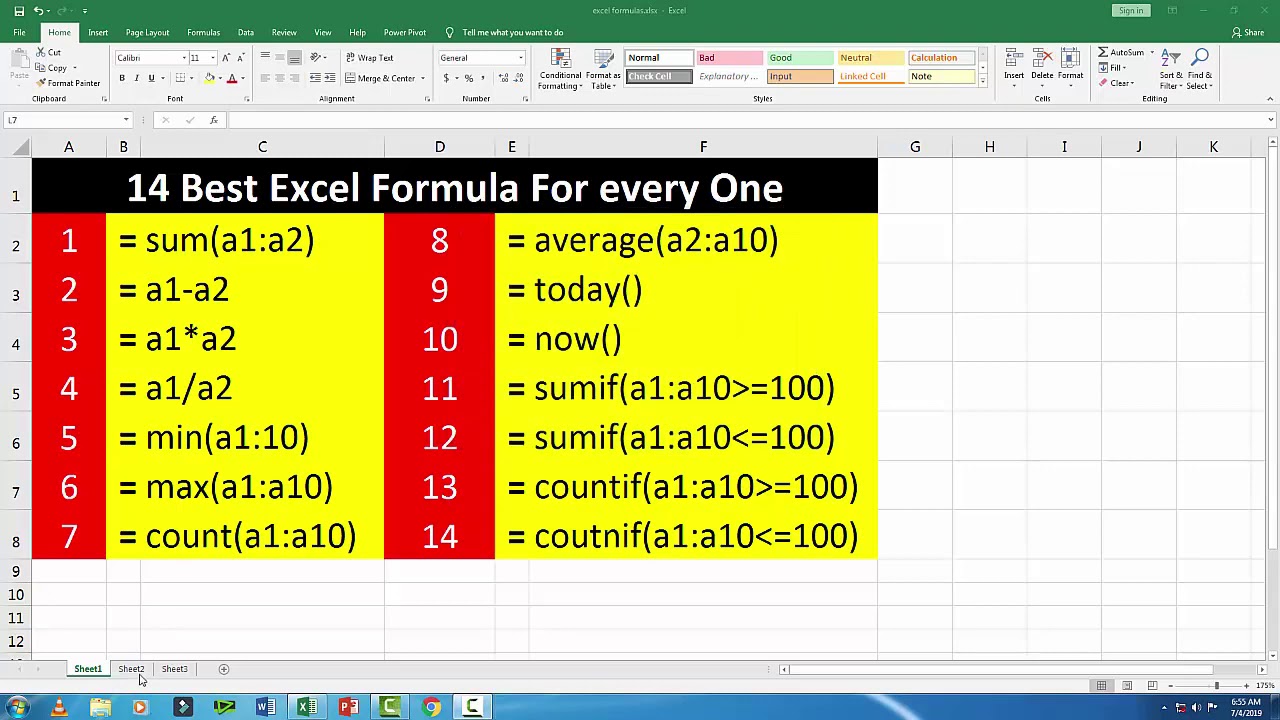 Using VAR.S and AVERAGE Functions