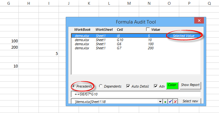 Excel Formula Auditing Tool