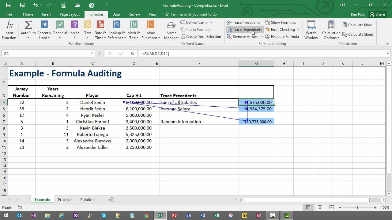 Excel Formula Auditing