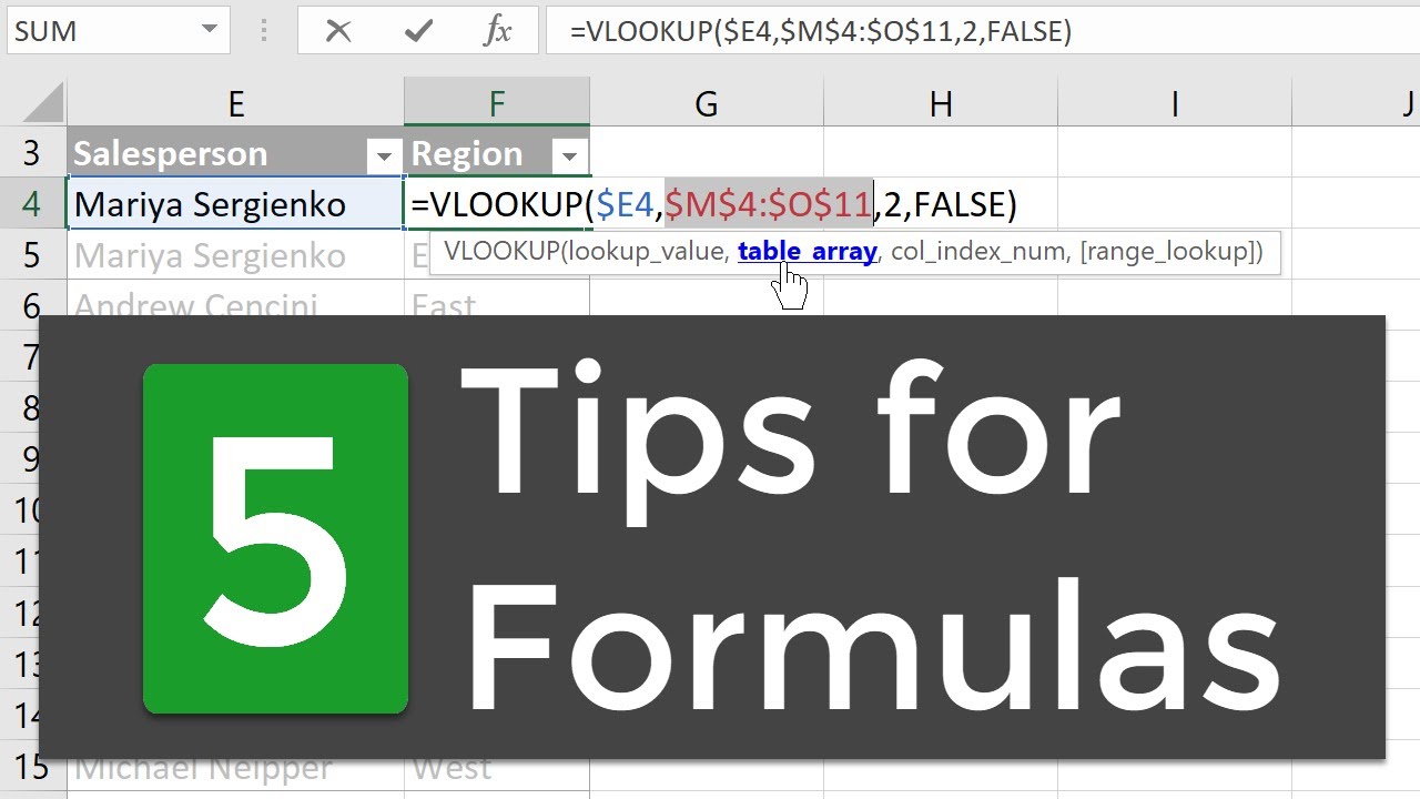 Excel formula tip