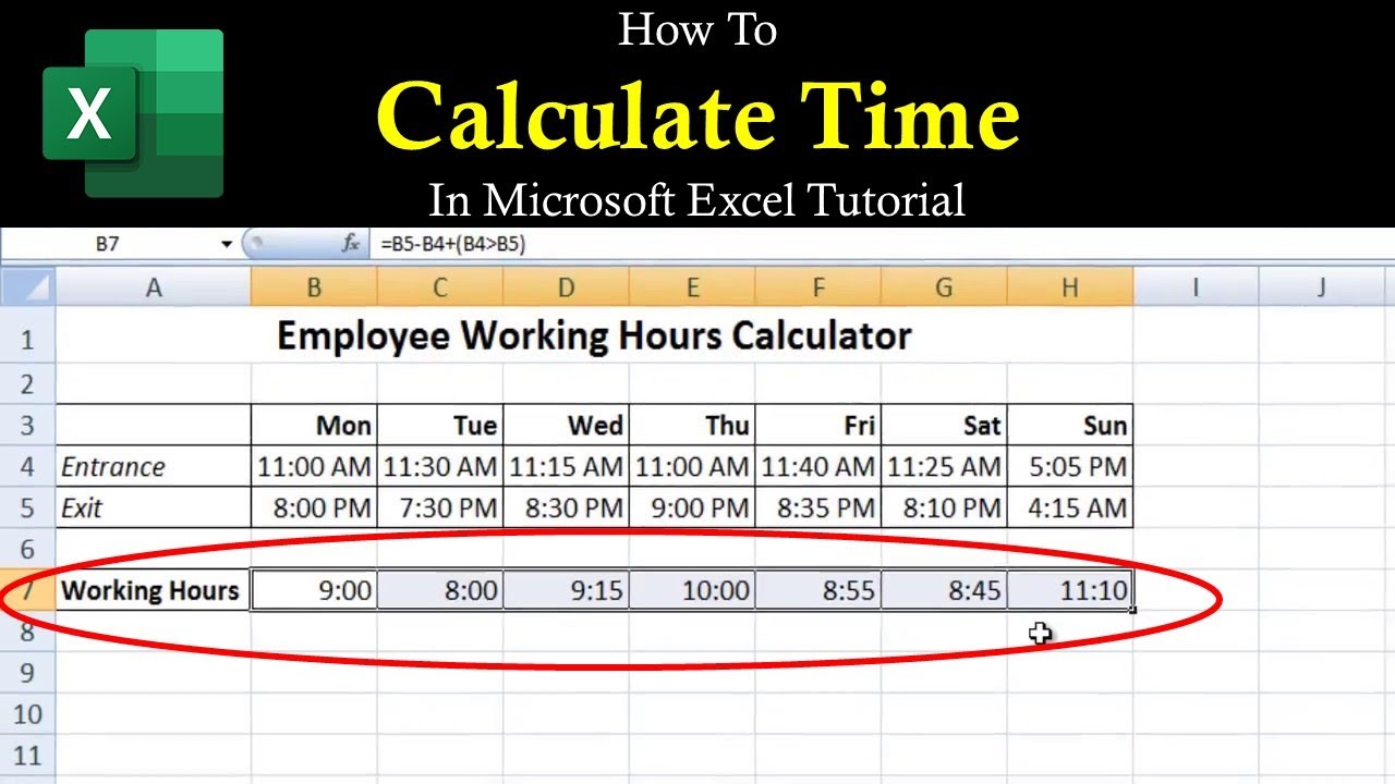 Excel formulas for time calculations