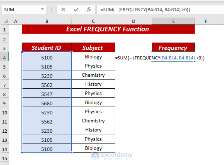 Excel Frequency Function