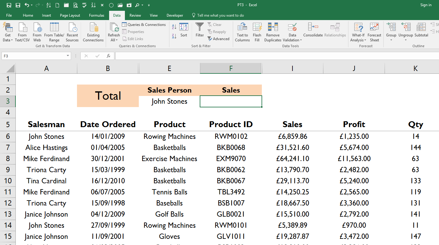 Excel Function Example