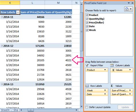 Excel Group by Week Pivot Table