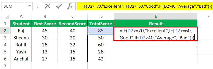 Excel IF Formula with Two Conditions Example 1