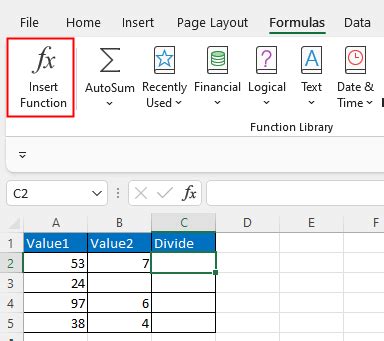 Excel IF function fixes divide by zero issues