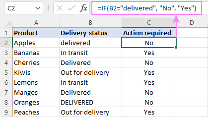 Excel IF Function Text Examples 2