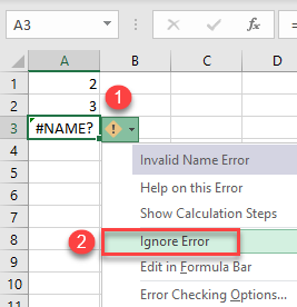 excel ignore error formulas