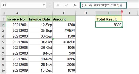 excel ignore error sum formula