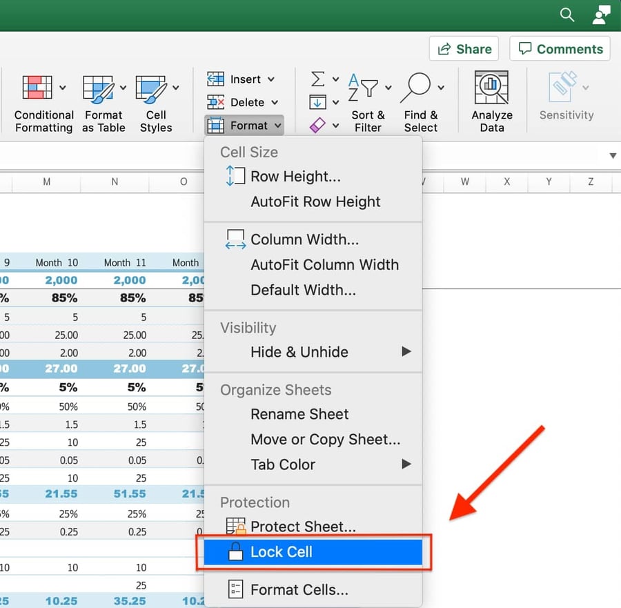 excel lock picture with cells