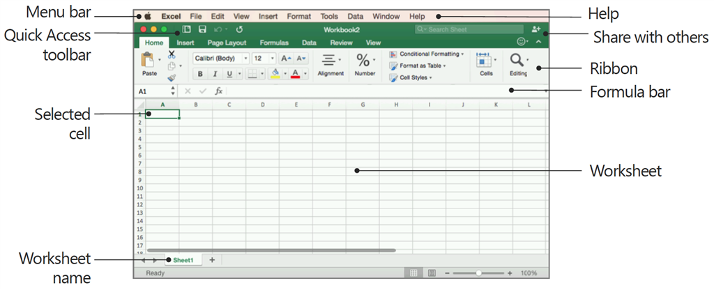 Excel menu bar