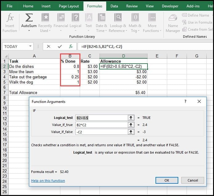 Using the Percent Change Function with Other Functions