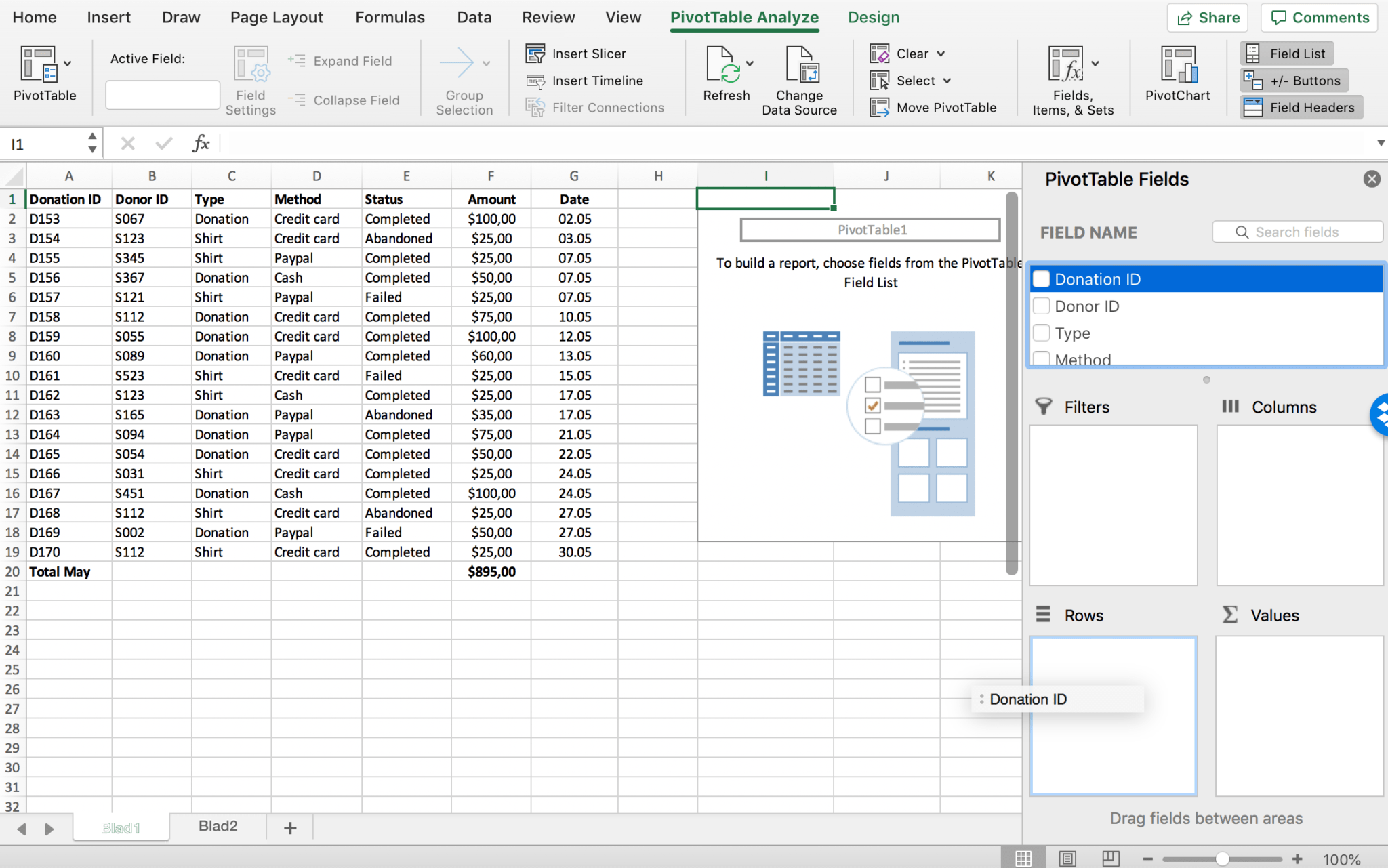 Excel PivotTable