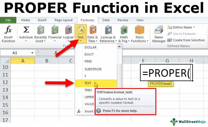 Excel PROPER function formula