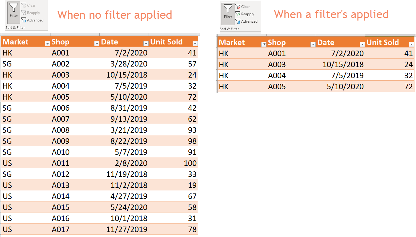 Excel reapply filters