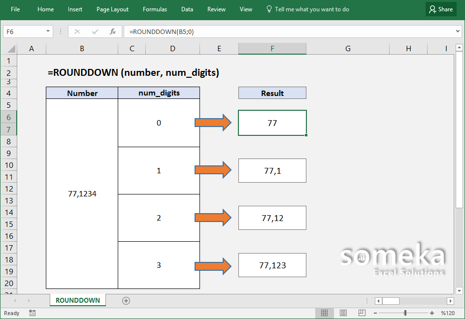 Excel ROUNDDOWN Function