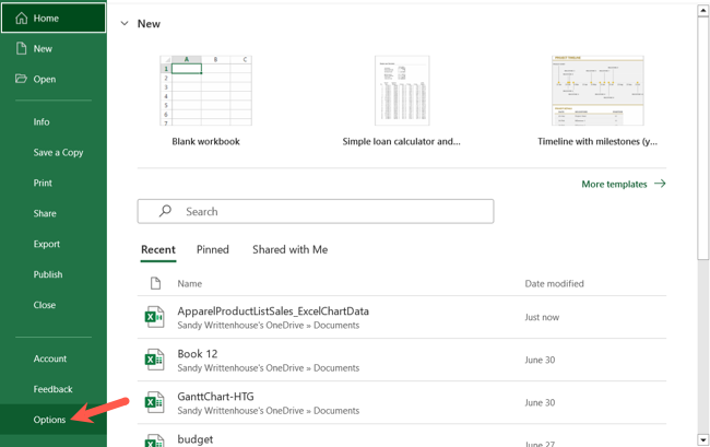 Excel Settings