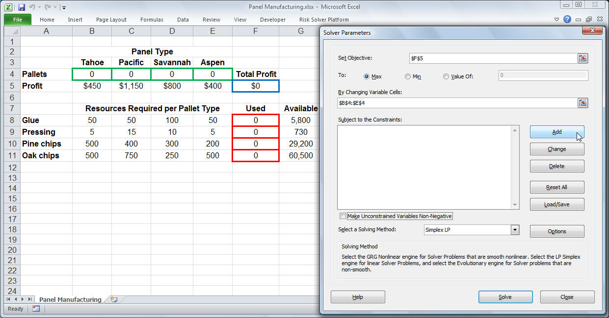 Excel solved