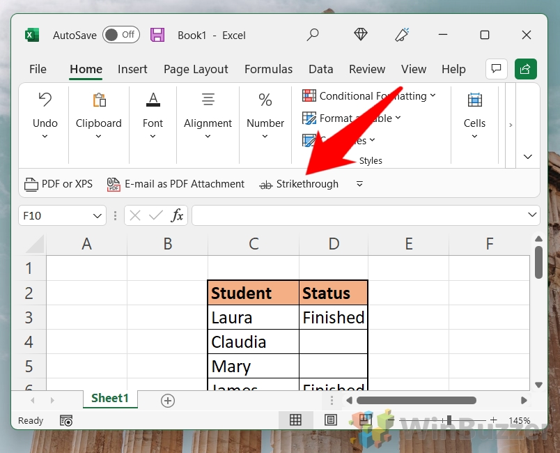 Excel Strikeout Text Formatting Options