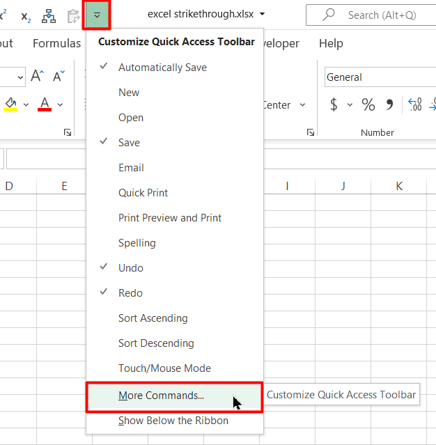 Excel Strikethrough Methods