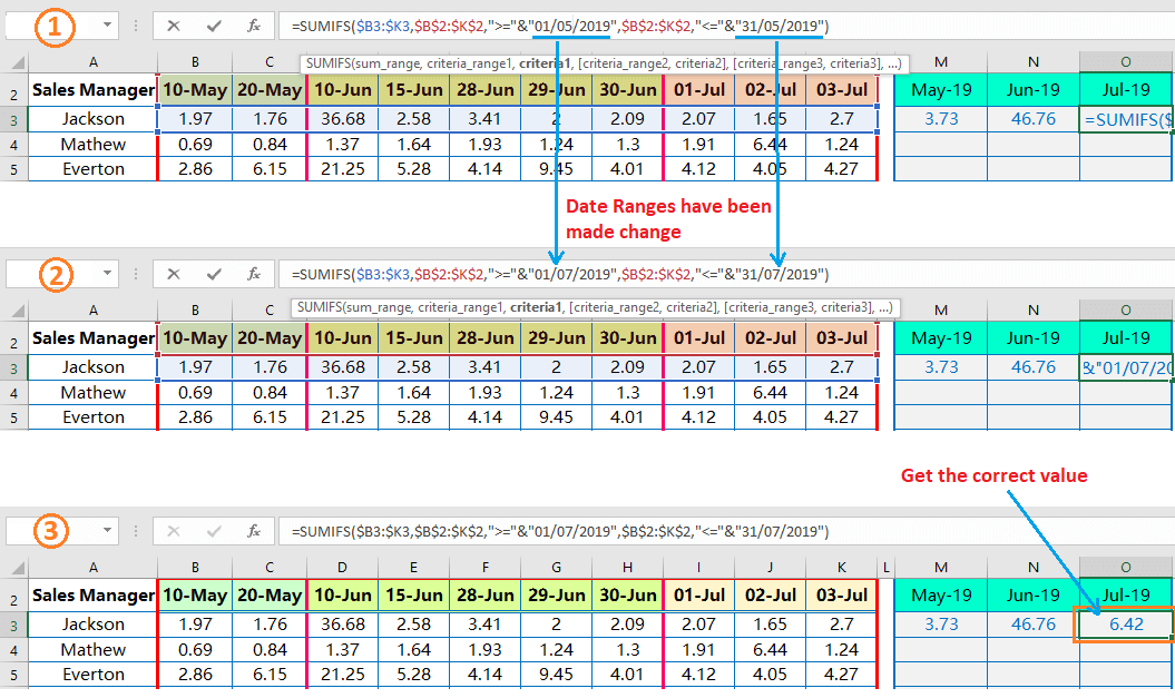 Excel Sumif Date Arrays