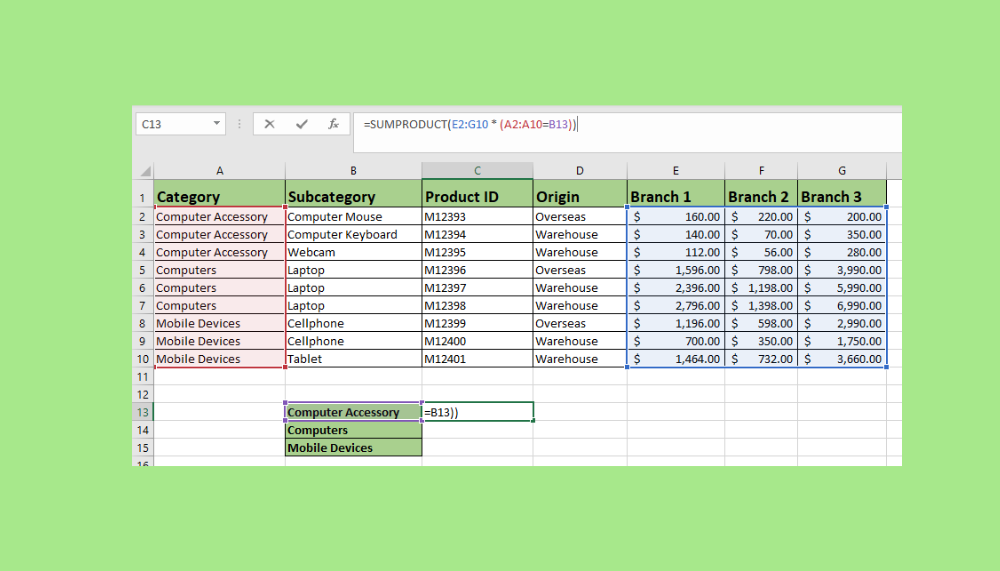 Excel Sumifs with Multiple Columns Tips