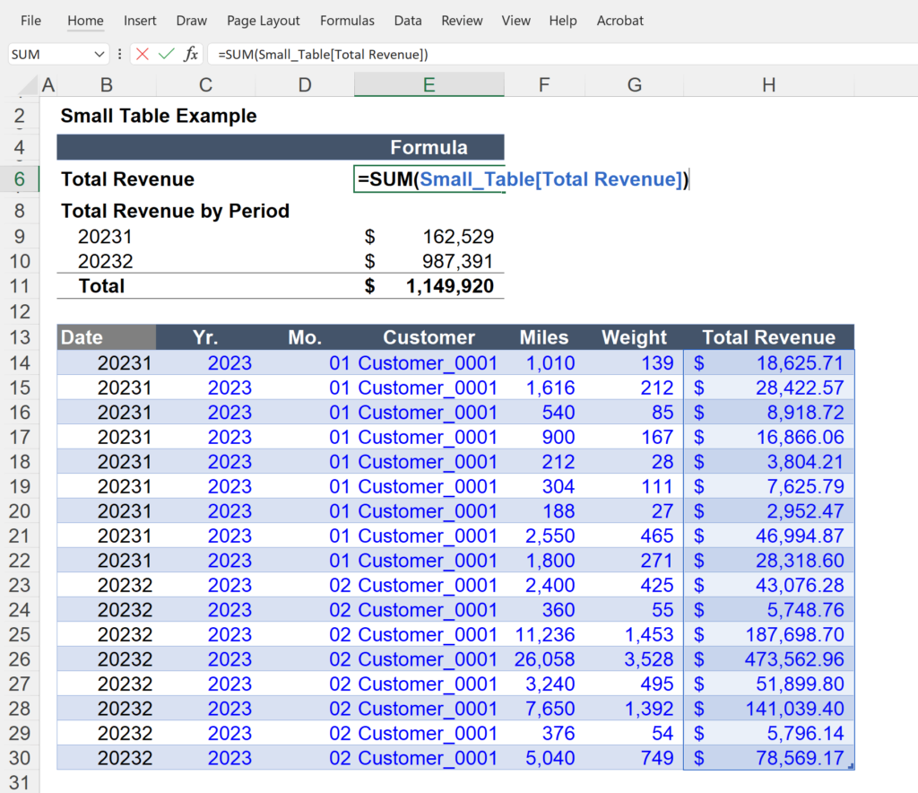 Excel Table as Picture