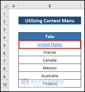 Excel Table of Contents Example 2