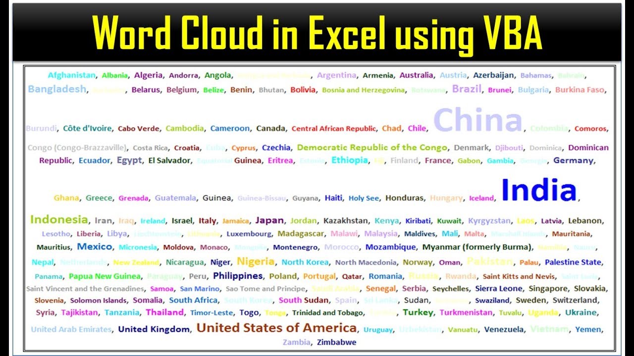 Excel Tag Cloud VBA