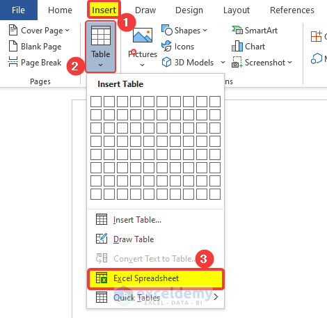 Insert Excel data as an object in Word