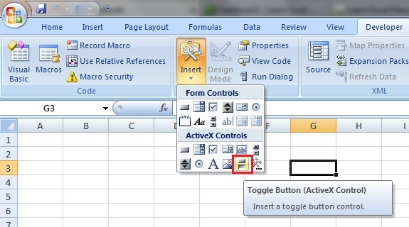 Excel Toggle Button