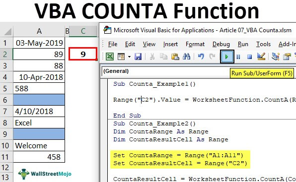 Excel VBA Application CountA Method