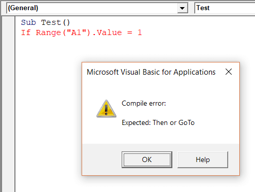 Excel VBA Compile Error