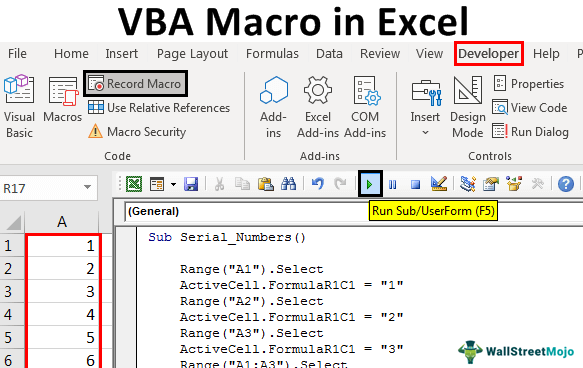 Running a VBA Macro in Excel