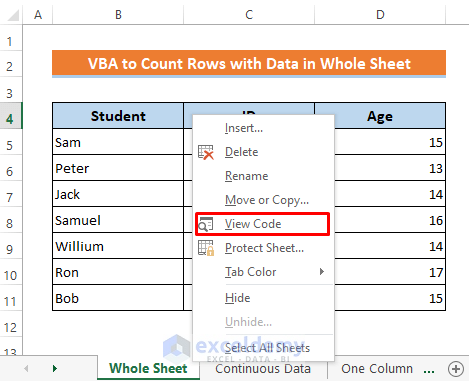 Excel VBA Row Count Methods