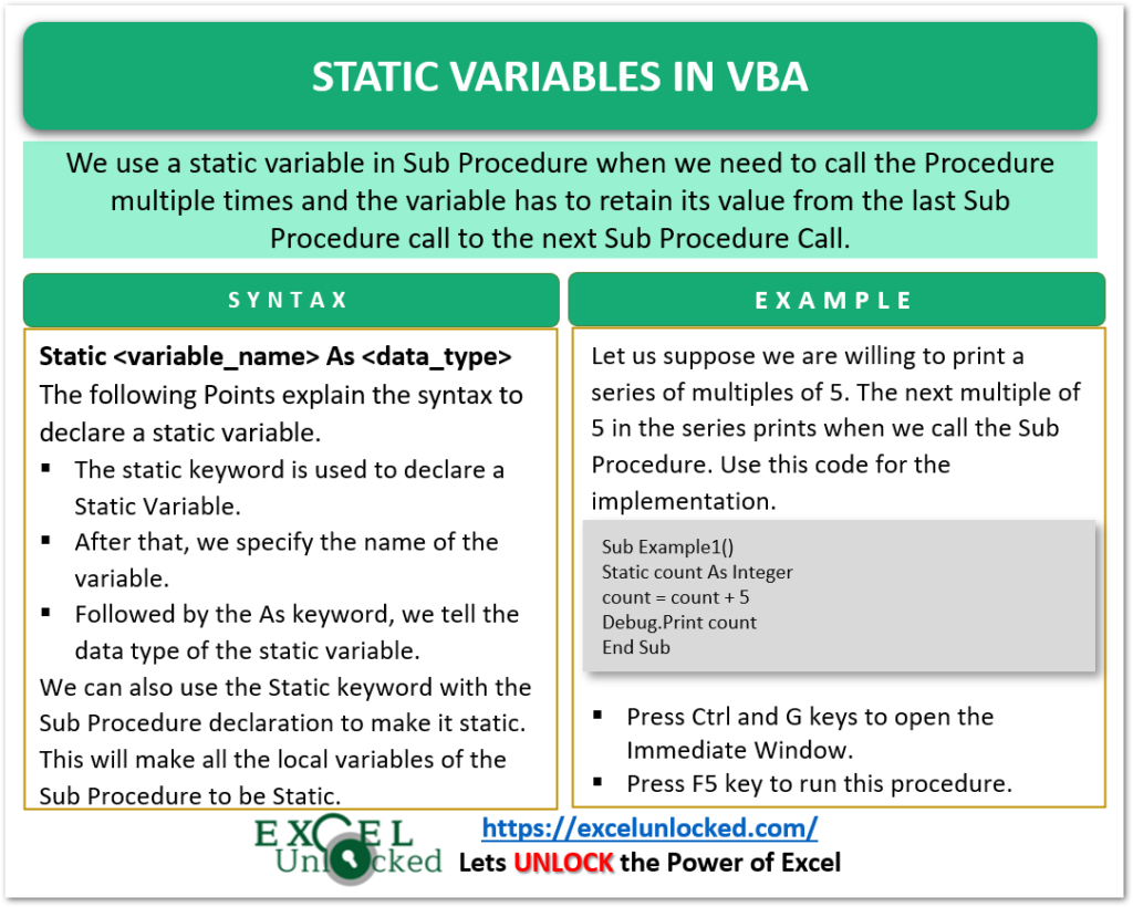 Excel VBA Static Seed