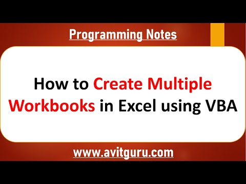 Excel VBA Create Multiple Workbooks