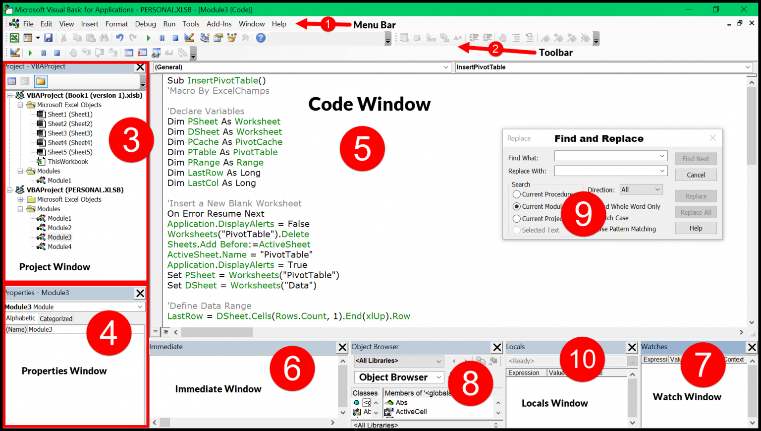 Excel Visual Basic Editor