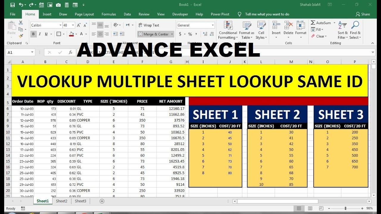 Excel VLOOKUP Across Sheets