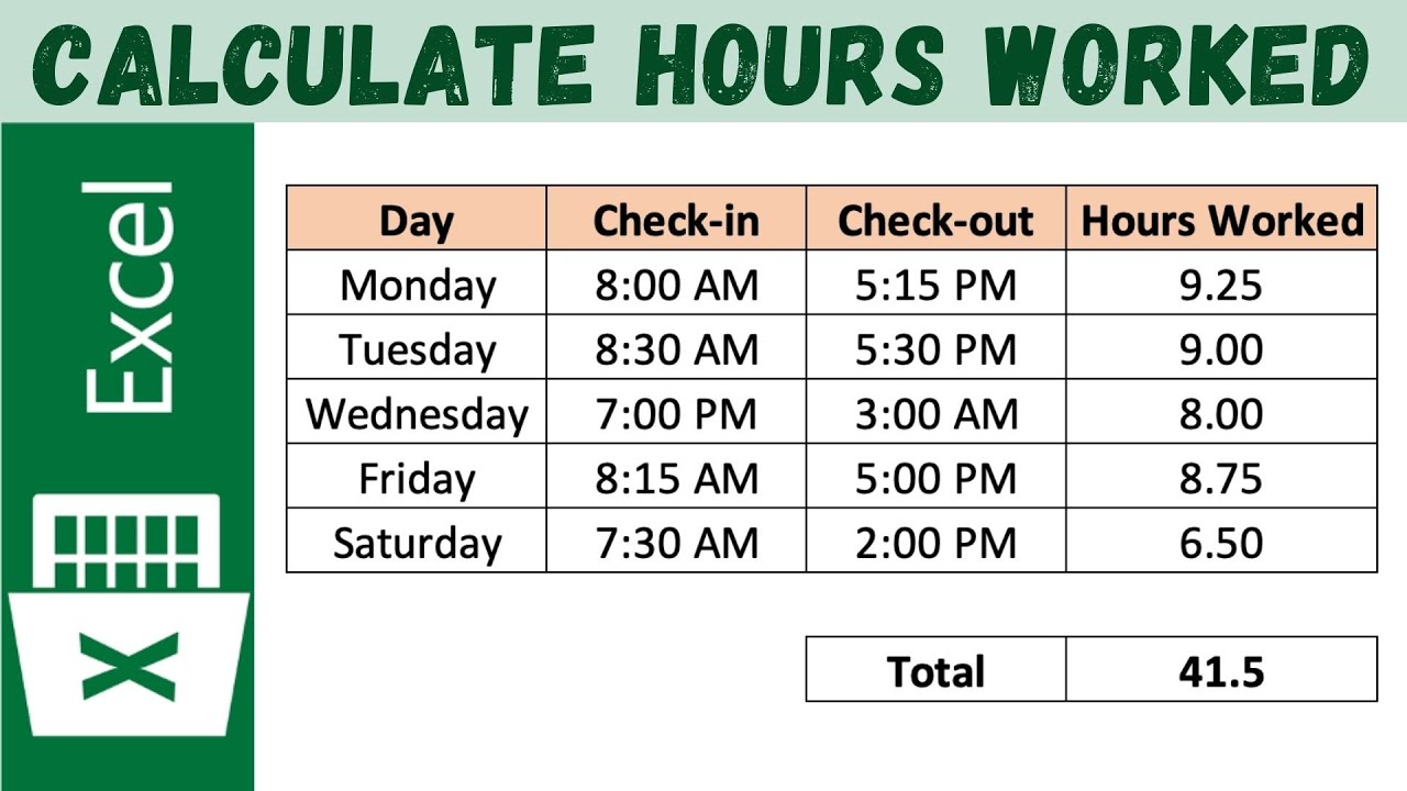 Excel Work Hour Calculator