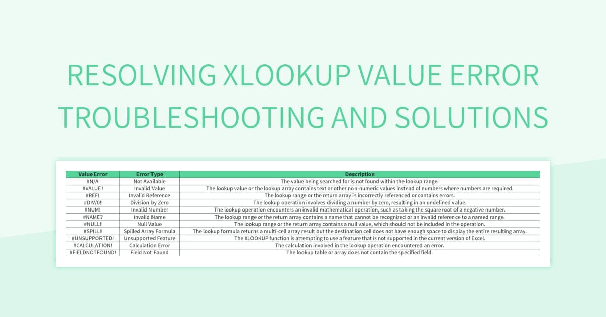 Excel Xlookup troubleshooting