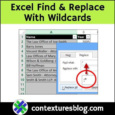 Find and Replace in Excel with Wildcards