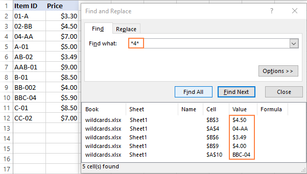 Find and Replace with Wildcards in Excel